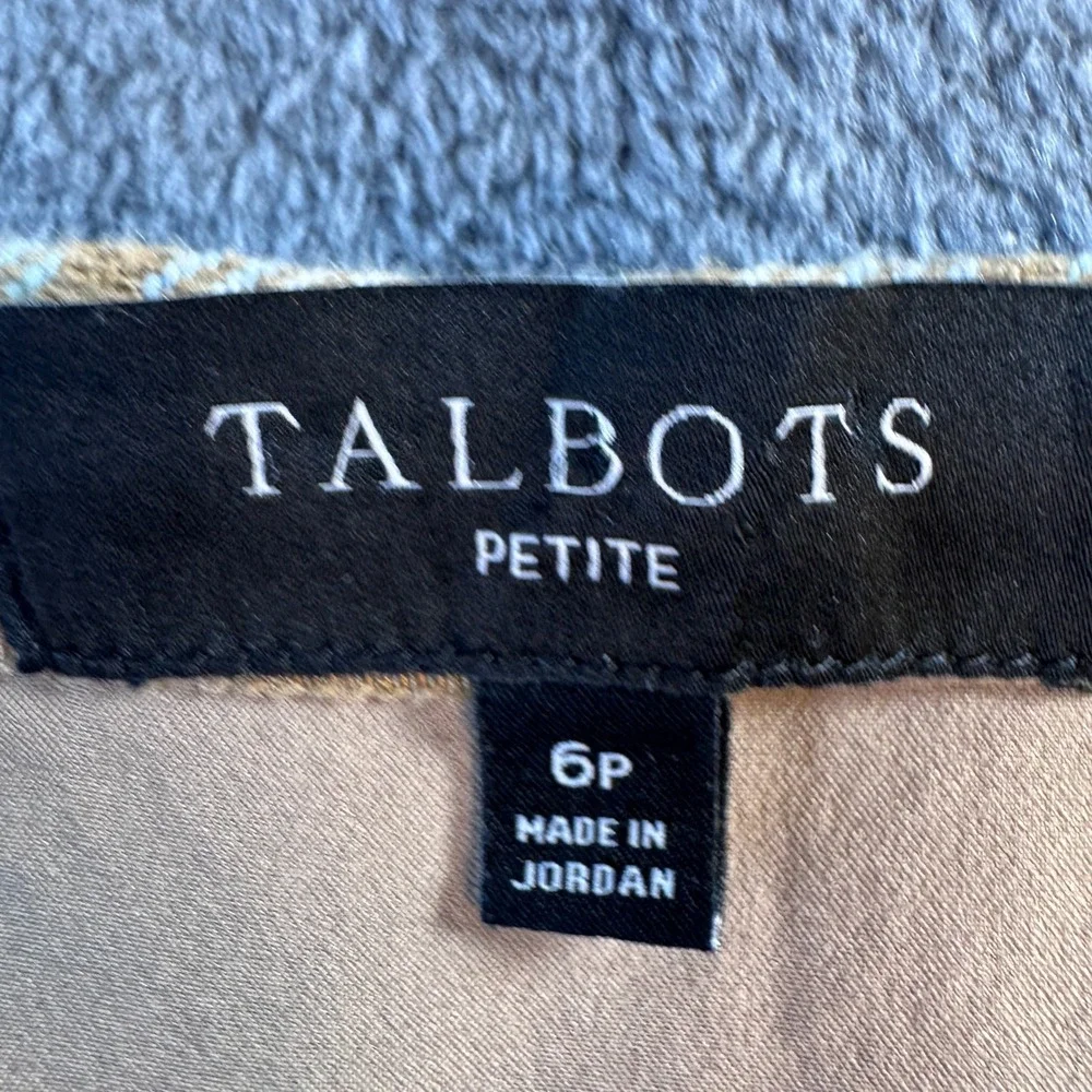 Talbots Petite Blue Tan Plaid Wool Blend‎ Mini Skirt 6P JO3069 Check Preppy